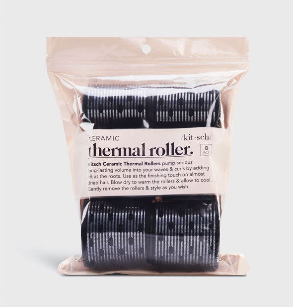 Pack of black Ceramic Thermal Rollers by Kitsch