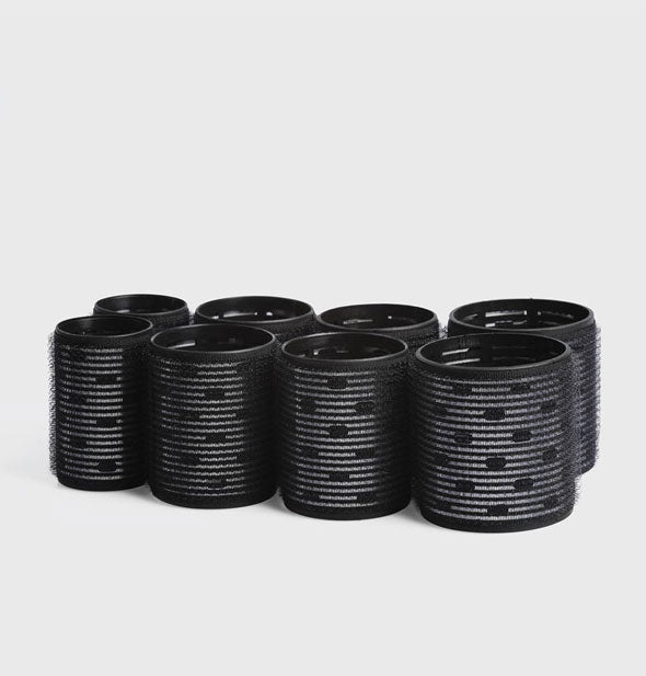 Set of 8 black hair rollers