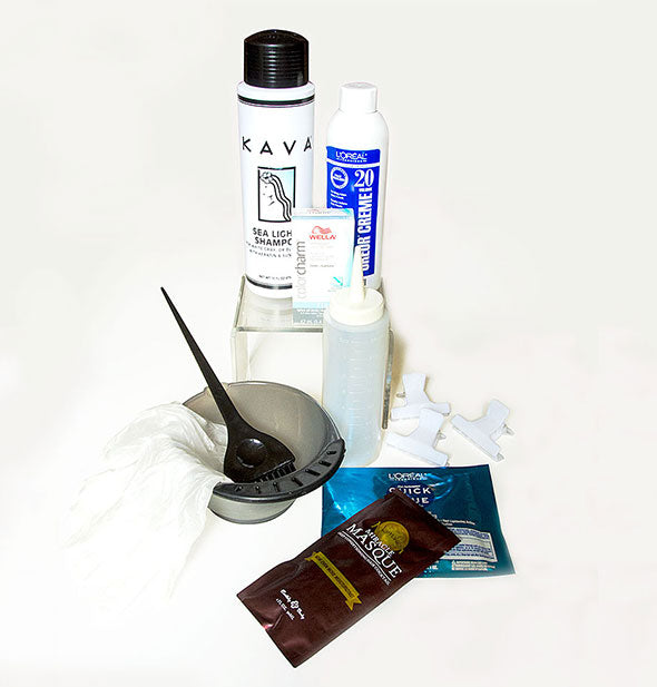 Contents of the Brassy Hair Fix It Kit