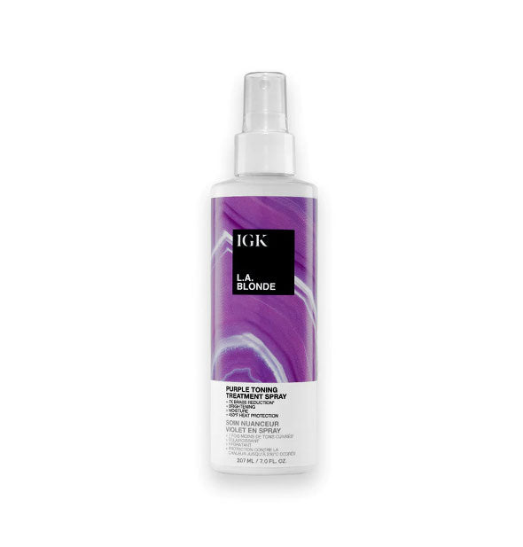 7 ounce bottle of IGK L.A. Blonde Purple Toning Treatment Spray
