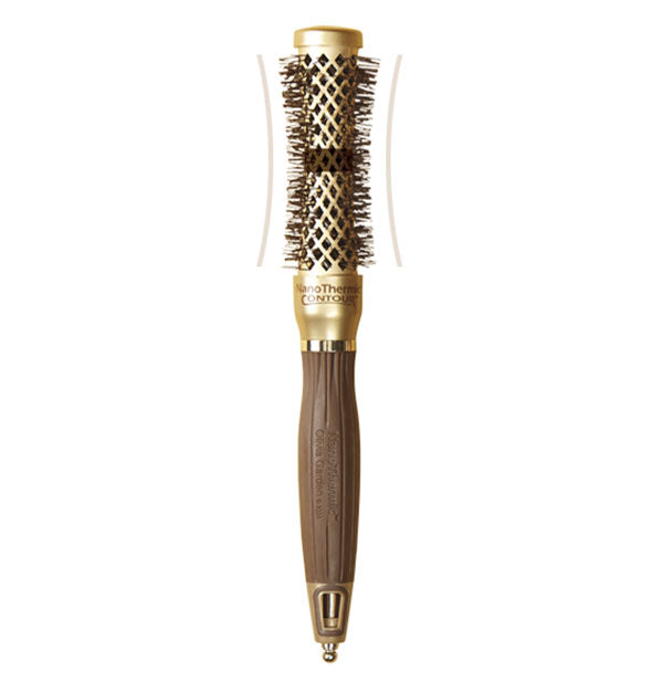 Brown and gold NanoThermic Contour round hairbrush