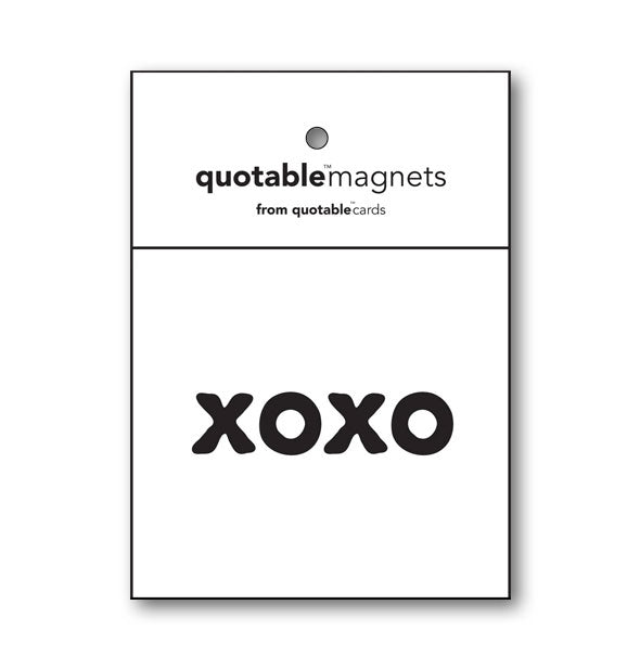 Square white Quotable magnet says, "XOXO" in black lettering