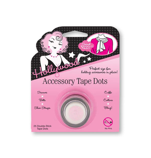 Pink and black pack of Accessory Tape Dots by Hollywood Fashion Secrets