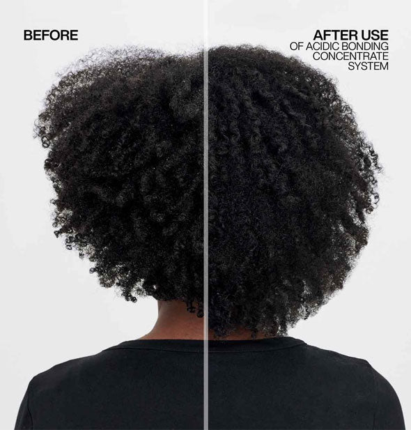Model's hair before and after use of Acidic Bonding Concentrate System