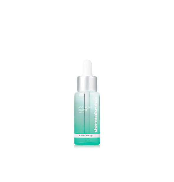 Green and white 1 ounce dropper bottle of Dermalogica AGE Bright Clearing Serum from the Active Clearing range