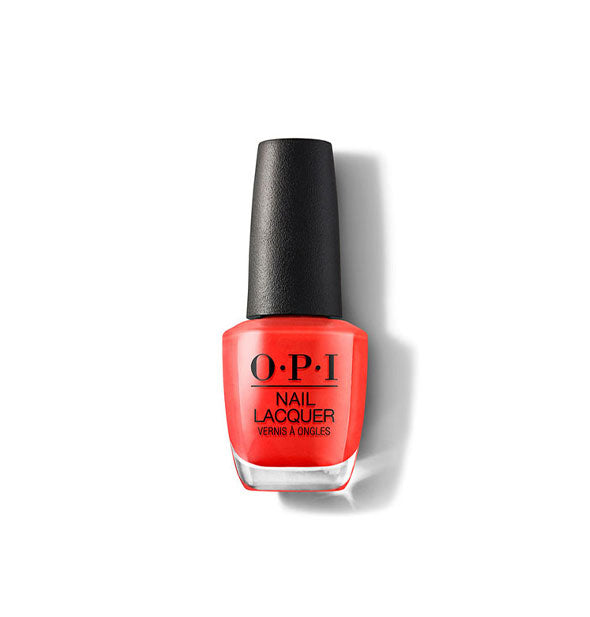 Bottle of red OPI Nail Lacquer