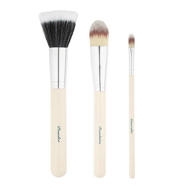 Powder, Foundation, and Contour makeup brushes