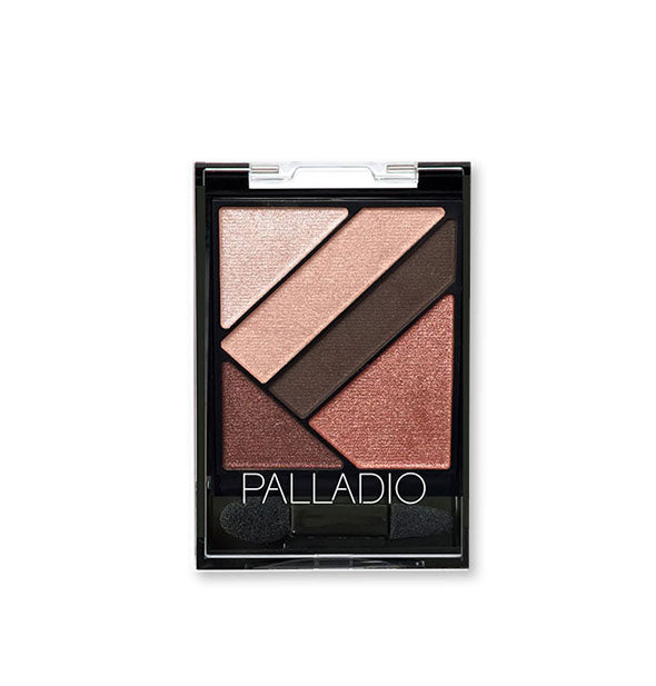 Palladio eyeshadow palette of five colors in pink and brown shades