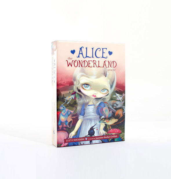Pack of Alice: The Wonderland Oracle cards with colorful, whimsical illustration
