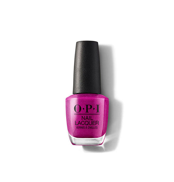 Bottle of OPI Nail Lacquer in a pinkish-purple shade