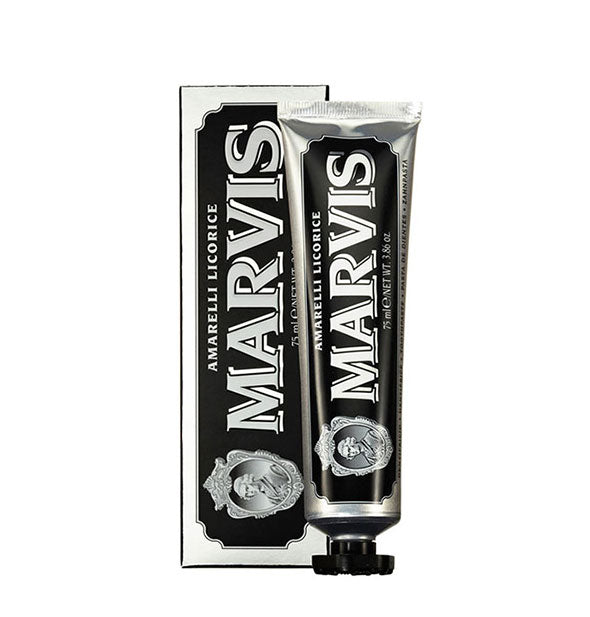 3.86 ounce tube of Marvis Amarelli Licorice toothpaste with box packaging