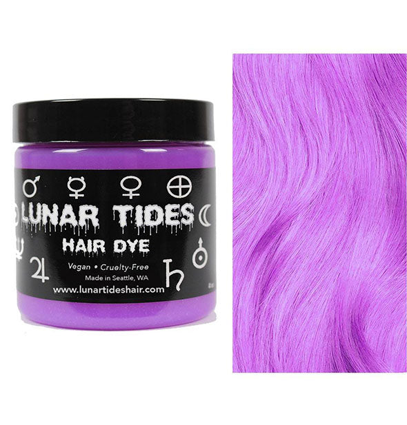 Lunar Tides Hair Dye pot shown in purple shade Amethyst