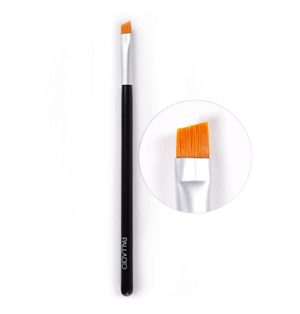 Palladio eye makeup brush with short angled orange bristles