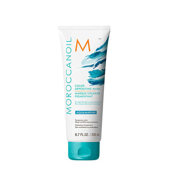 6.7 ounce bottle of Moroccanoil Color Depositing Mask in the shade Aquamarine