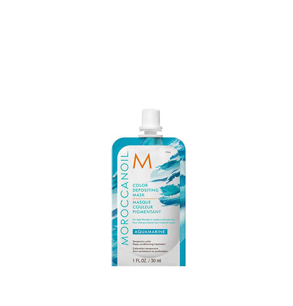 1 ounce pack of Moroccanoil Color Depositing Mask in Aquamarine