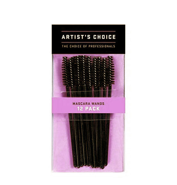 Black and purple pack of 12 black Artist's Choice Mascara Wands