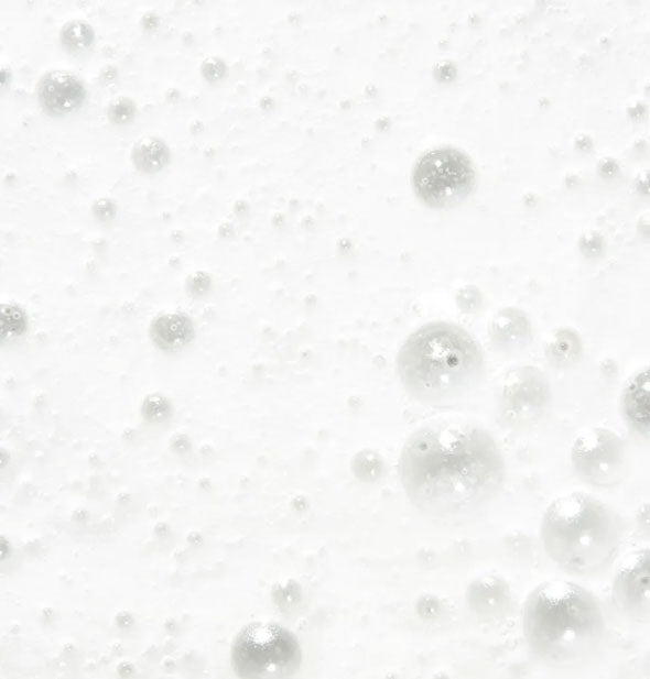 Closeup of bubbly shampoo lather