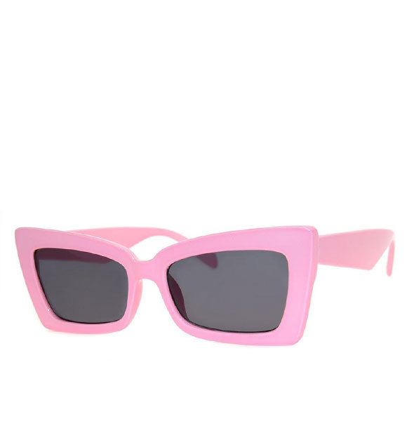 Pair of angular pink sunglasses