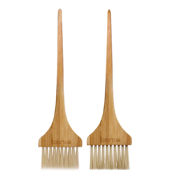 Set of two bamboo ColorTrak hair color brushes