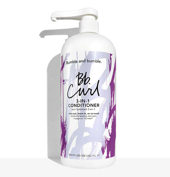 33.8 ounce bottle of Bumble and bumble Bb. Curl 3-In-1 Conditioner with pump nozzle