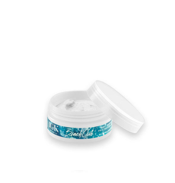 2 once pot of IGK Beach Club Soft Texture Paste