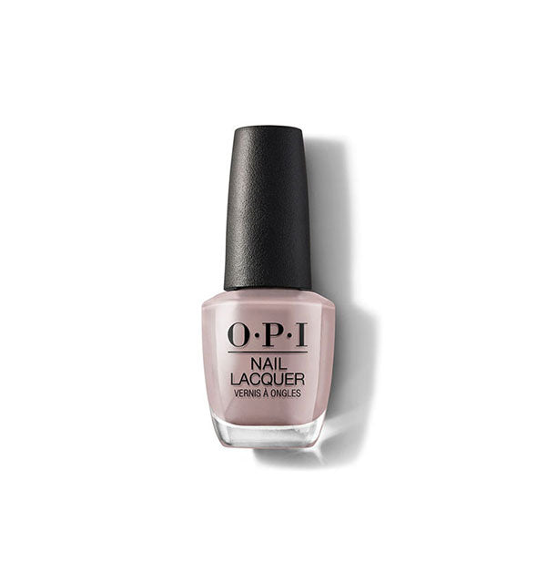 Bottle of OPI Nail Lacquer in a taupe shade