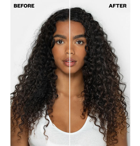 Before and after results of using IGK Best Life hair oil