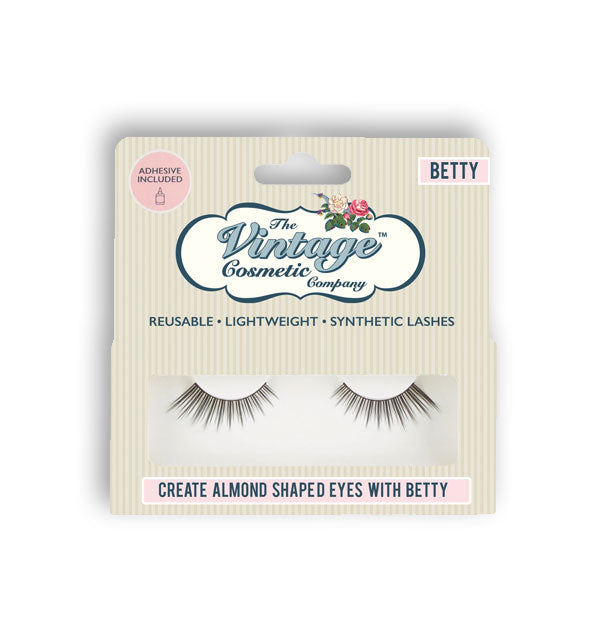 Pack of reusable synthetic strip eyelashes by The Vintage Cosmetic Co. in the style Betty