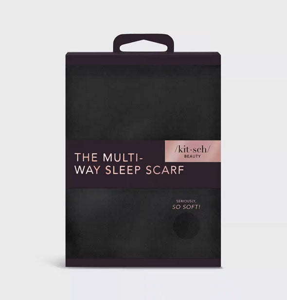 Black Multi-Way Sleep Scarf by Kitsch in packaging