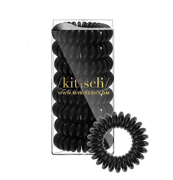 8 Hair Coils tangle free telephone like cords in black