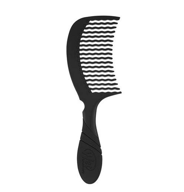 Black comb with wavy teeth