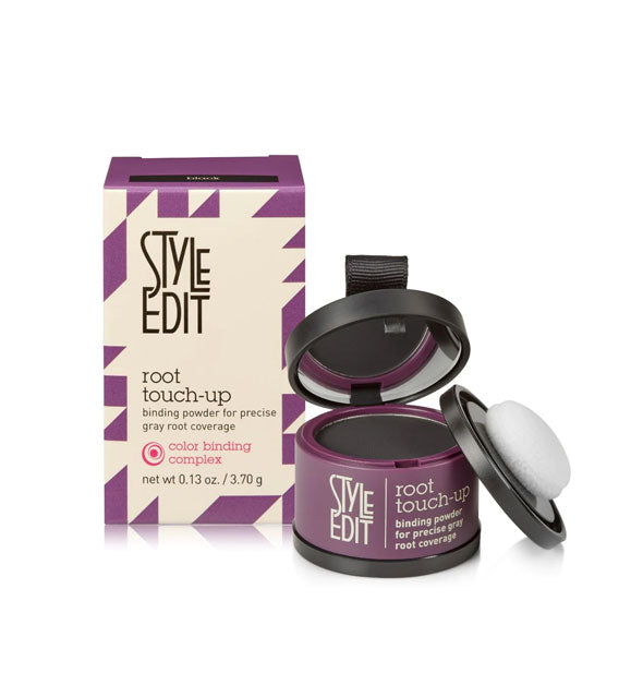 Compact of Style Edit Root Touch-Up Binding Powder for Precise Gray Root Coverage for brunettes in shade Black