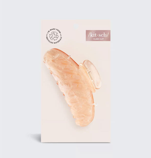 Light peach-pink marble-effect hair claw clip on light pink Kitsch product card