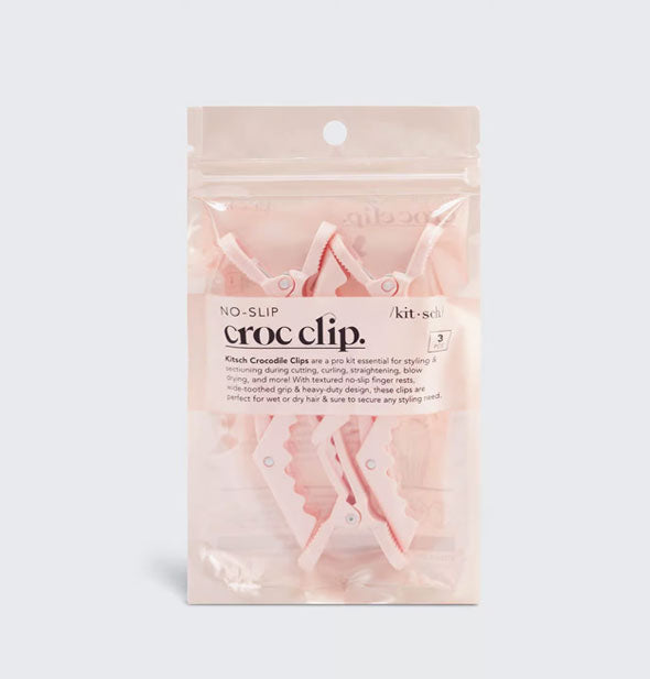 Pack of three pink No-Slip Croc Clips by Kitsch
