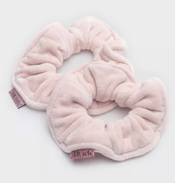 Two pink Kitsch microfiber hair scrunchies
