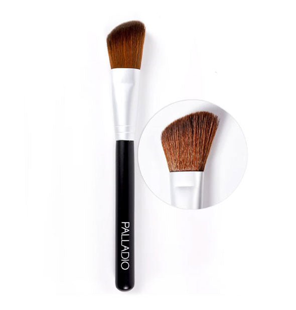Palladio makeup brush with angled bristles in a rounded shape