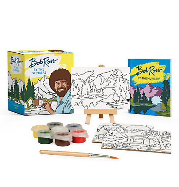 Contents of the Bob Ross by the Numbers painting kit