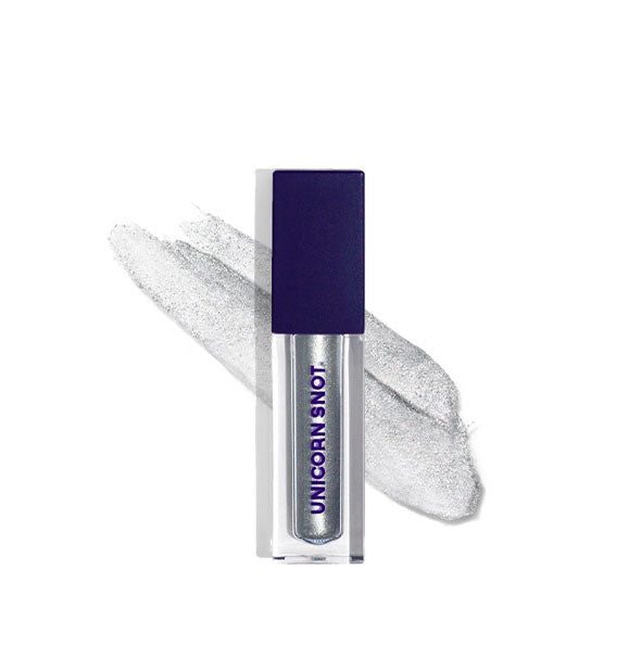 Tube of Unicorn Snot liquid eyeshadow in a shimmery silver shade