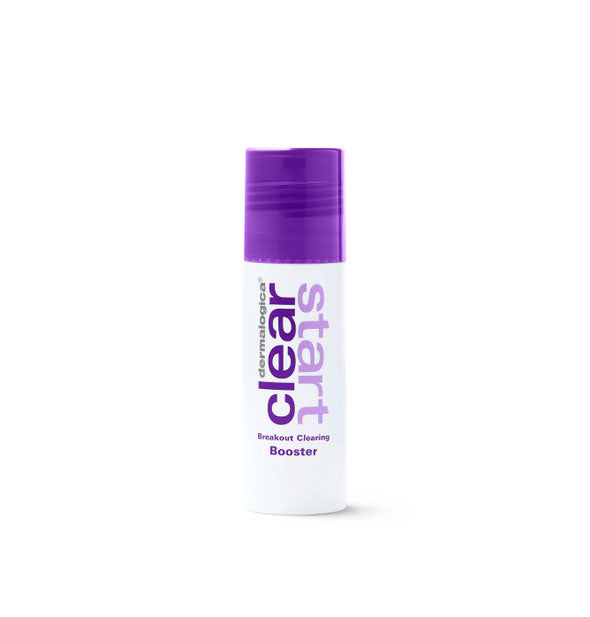 1 ounce bottle of Dermalogica Clear Start Breakout Clearing Booster with purple cap and lettering