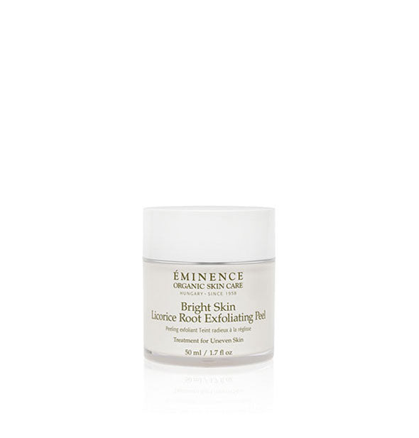 1.7 ounce pot of Eminence Organic Skin Care Bright Skin Licorice Root Exfoliating Peel