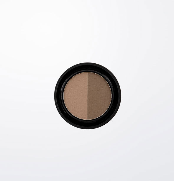 Round palette of two brown powder shades