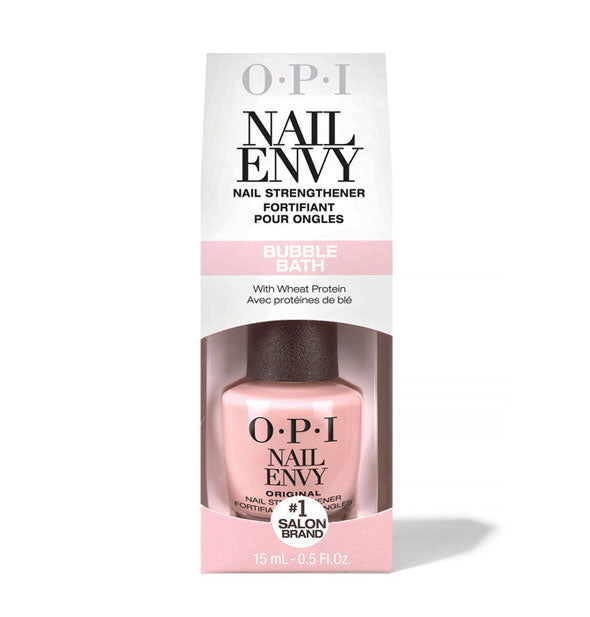 Packaging for OPI Nail Envy Nail Strengthener With Wheat Protein in Bubble Gum shade