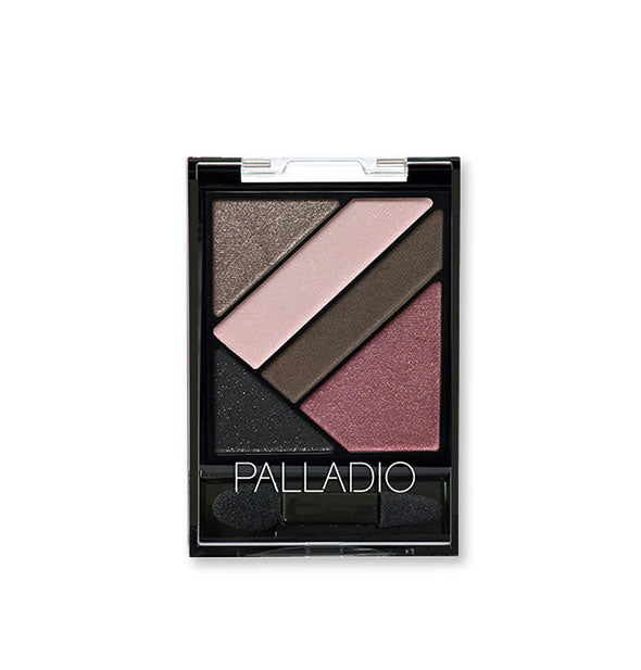 Palladio eyeshadow palette of five colors in pink and brown shades