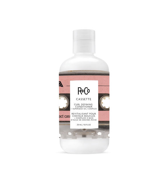 8.5 ounce bottle of R+Co Cassette Curl Defining Conditioner + Superseed Oil Complex