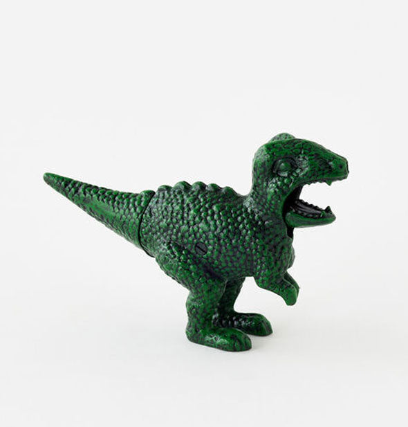 Textured green Tyrannosaurus rex nutcracker