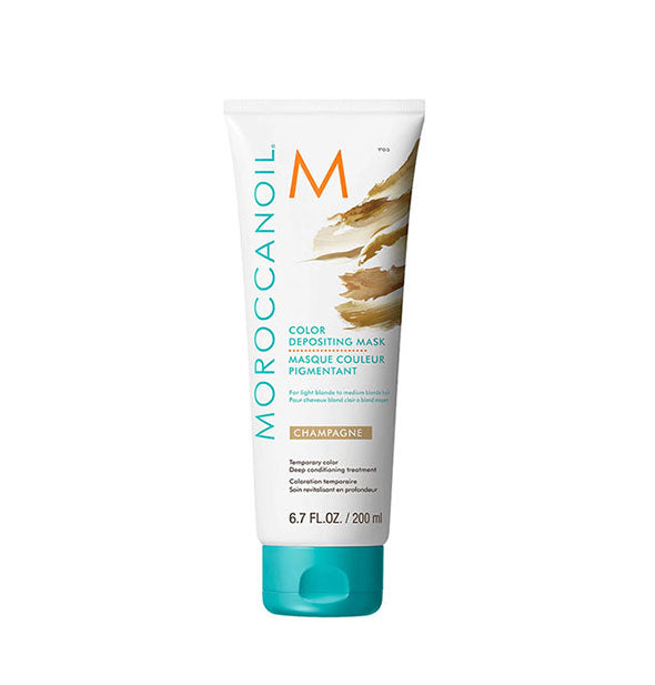 6.7 ounce bottle of Moroccanoil Color Depositing Mask in the shade Champagne