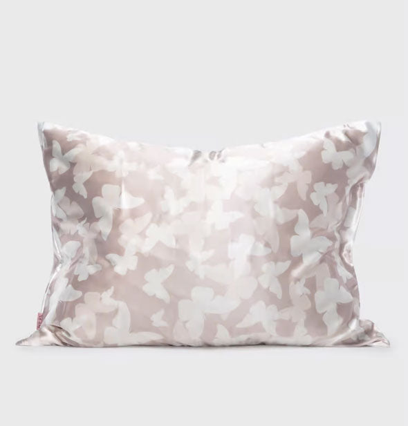 Satin pillowcase with champagne butterfly print