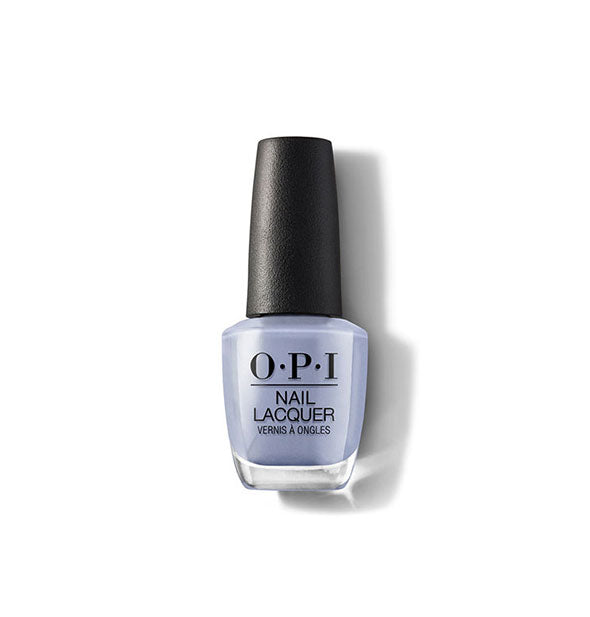 Bottle of OPI Nail Lacquer in a grayish-blue shade
