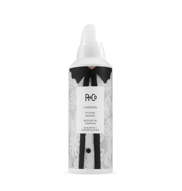5.6 ounce can of R+Co Chiffon Styling Mousse