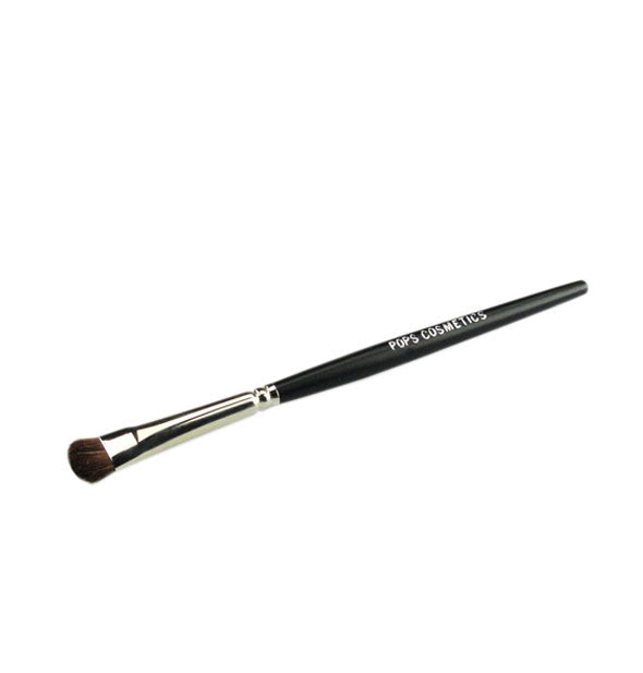 Pops Cosmetics eye shadow makeup brush with nickel ferrule and black handle